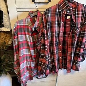 R13 Red and Black Plaid flannel Shirts